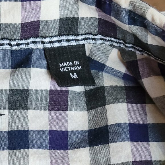 💚Nicole Miller NMAN Medium Shirt Plaid Button Up - Picture 4 of 6